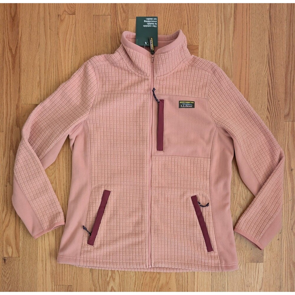 LL Bean Mountain Classic Windproof Fleece Jacket Womens L Full Zip 508991 NWT